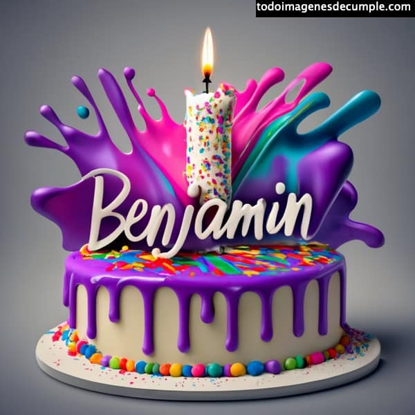 imagenes con nombre 3d en pastel de cumpleanos benjamin