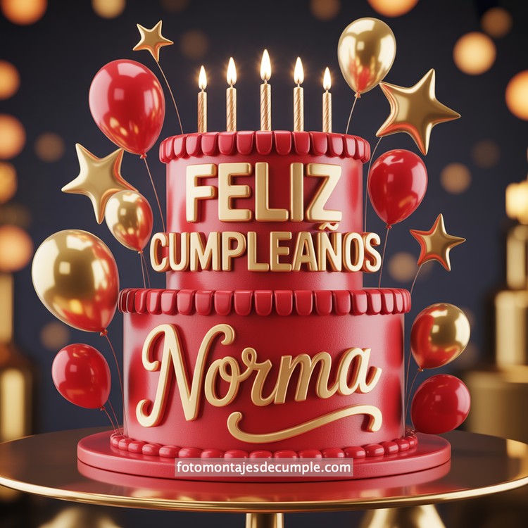 Nombres de cumpleaños en pastel