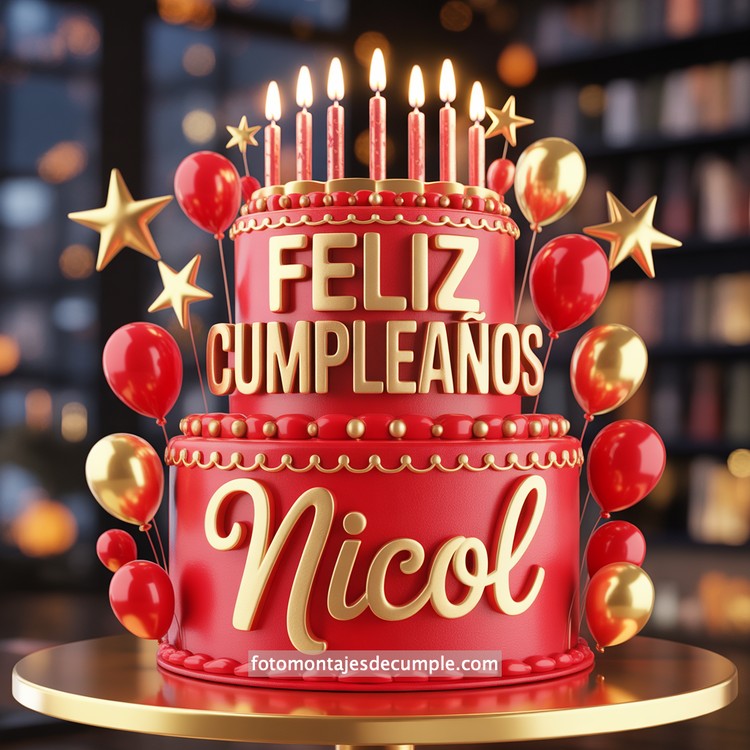 Nombres de cumpleaños en pastel