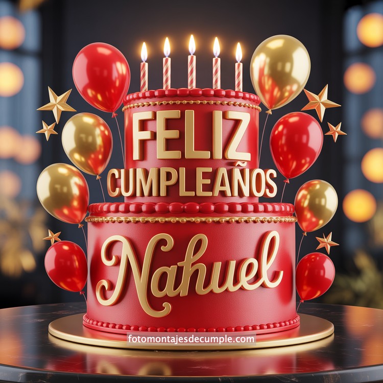 Nombres de cumpleaños en pastel