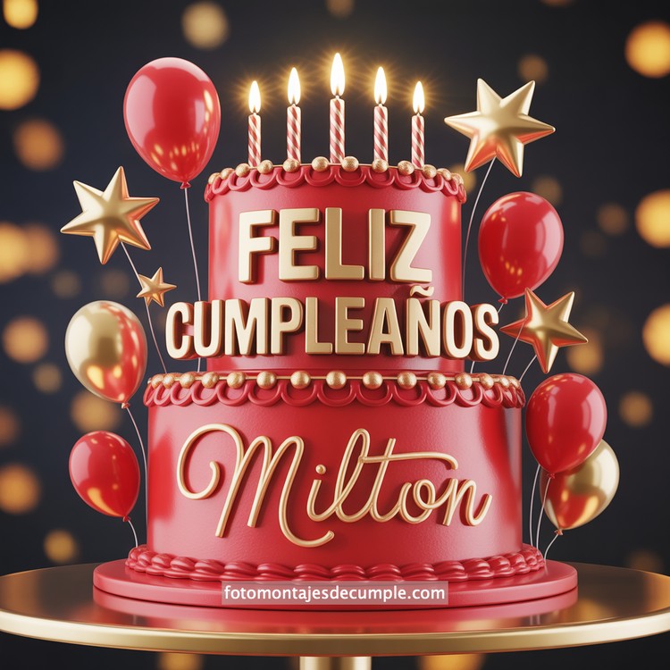 Nombres de cumpleaños en pastel