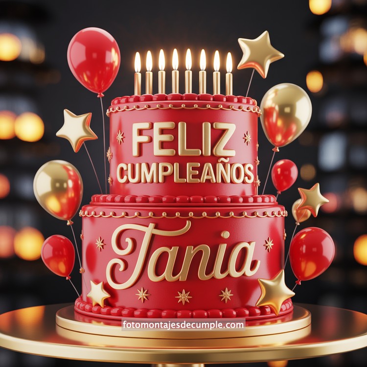 Nombres de cumpleaños en pastel