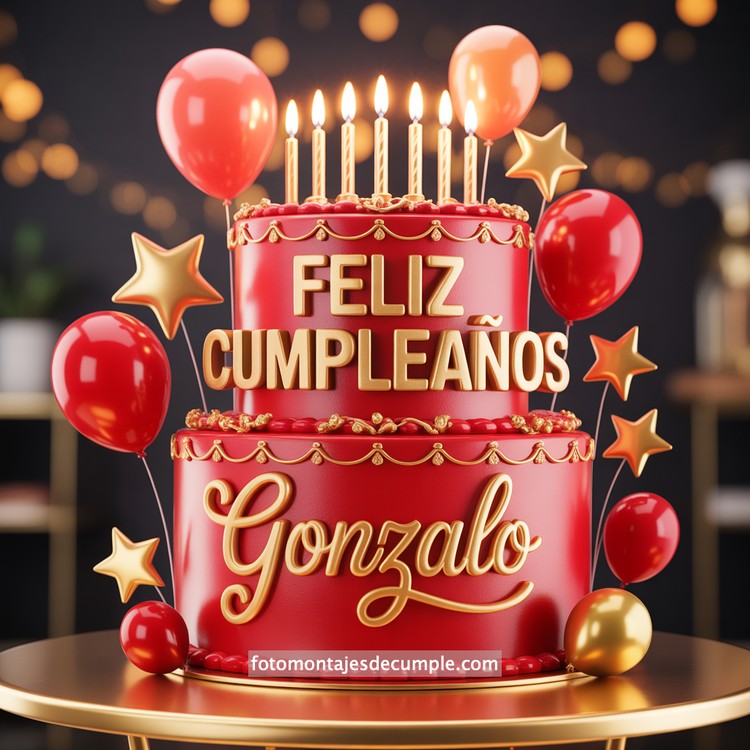 Nombres de cumpleaños en pastel