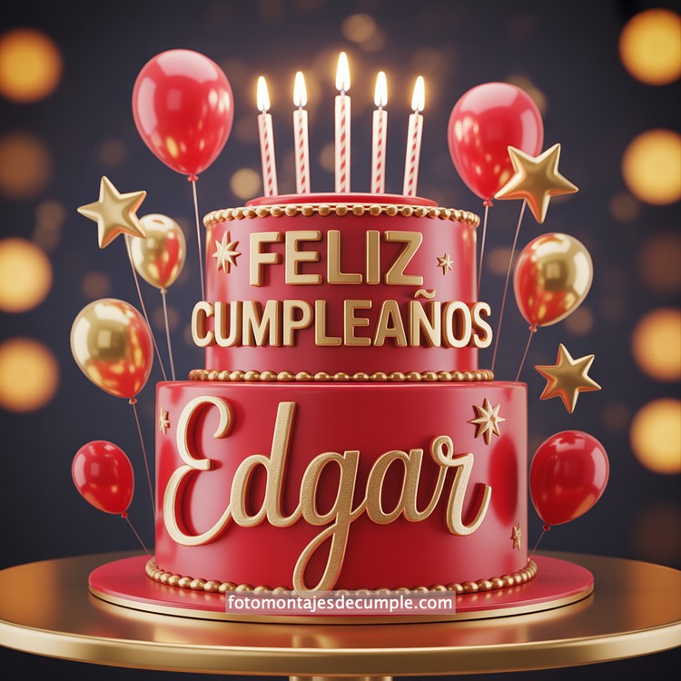 Nombres de cumpleaños en pastel