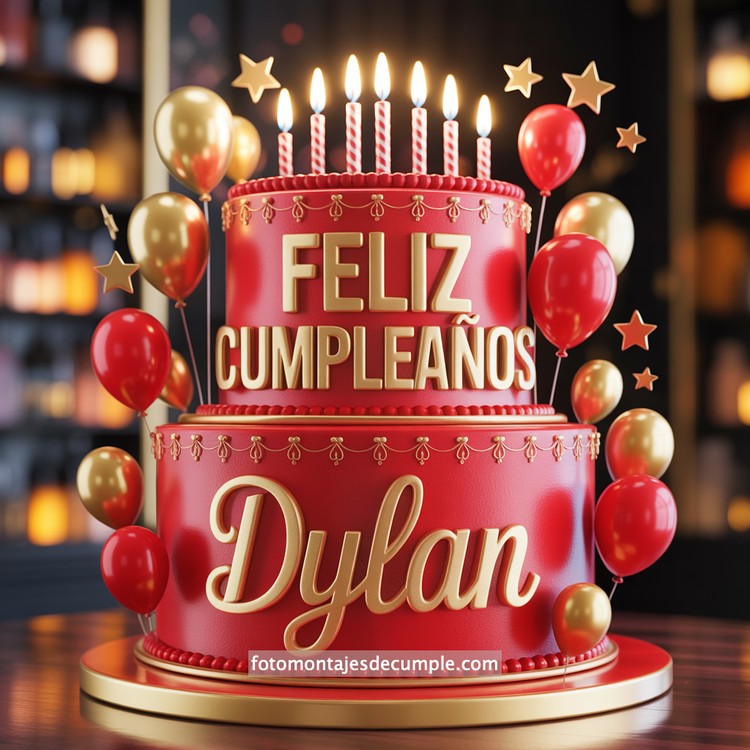 Nombres de cumpleaños en pastel