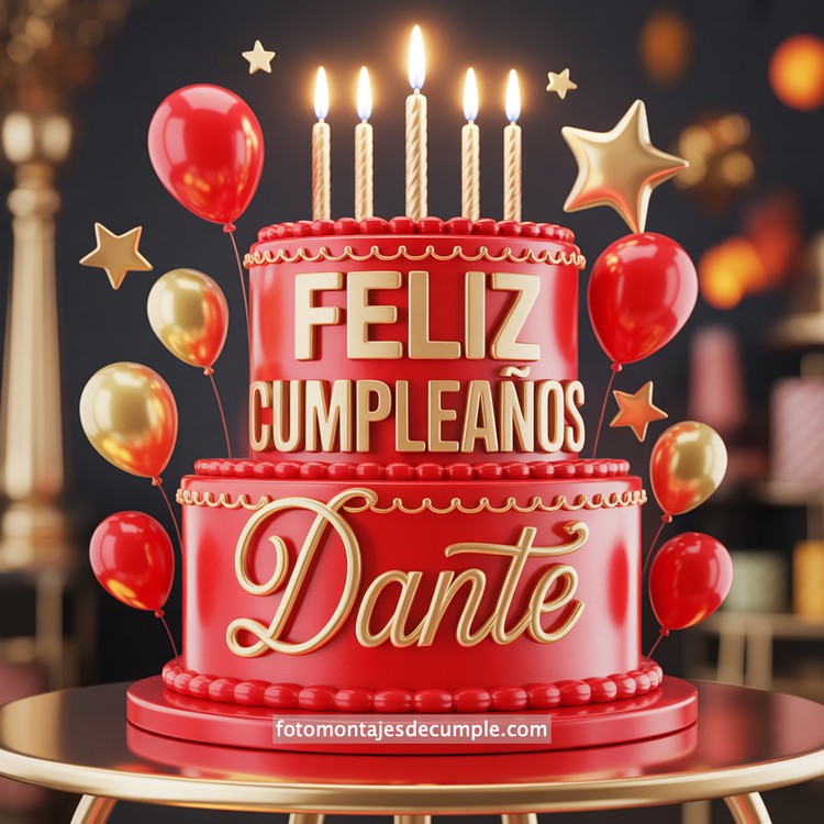 Nombres de cumpleaños en pastel