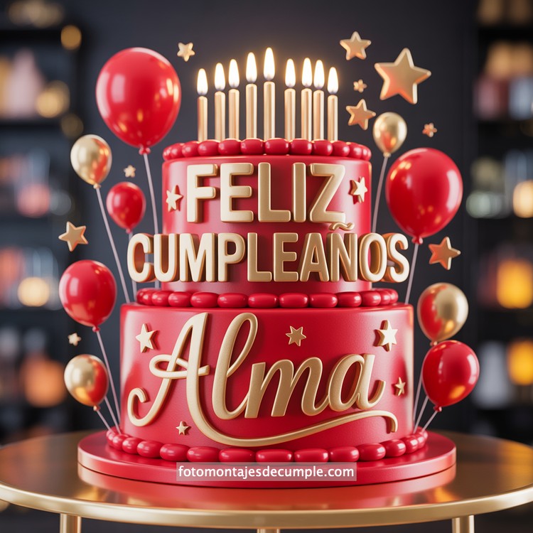 Nombres de cumpleaños en pastel